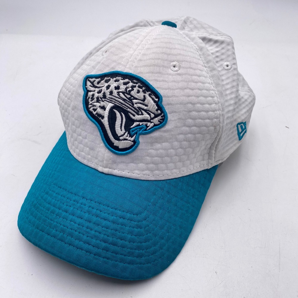 JAGUARS New Era 39THIRTY Stretch Fit Hat Mens L/XL White Teal NFL Football Cap